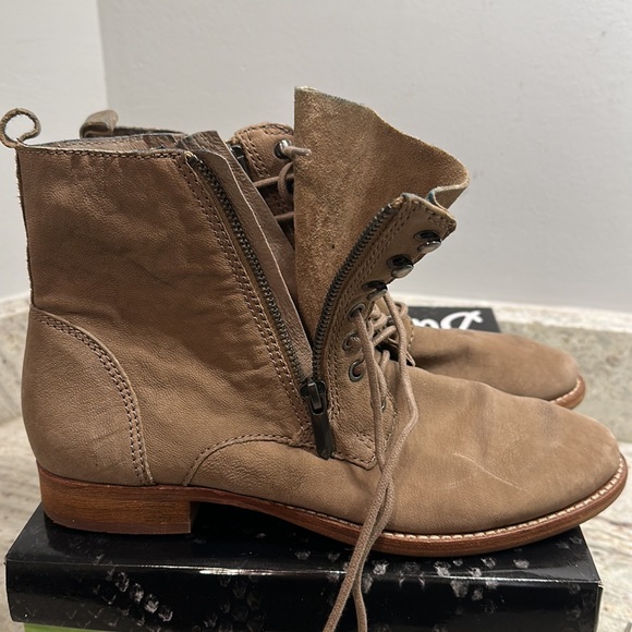 Sam Edelman Mackay Putty Nubuck Slouchy Combat Boots - Picture 5 of 7